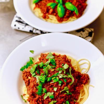Vegofärssås med spaghetti och smakmagi